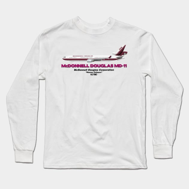 McDonnell Douglas MD-11 - McDonnell Douglas "House Colours" Long Sleeve T-Shirt by TheArtofFlying